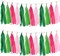 Pink and Green Tissue Paper Tassels Party Tassel Garland Banner for Hawaiian Summer Tropical Theme Party Birthday Wedding Decorations, DIY Kits,20PCS